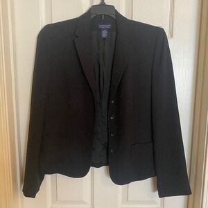 Ann Taylor Jacket.  Size 8  Navy Blue with Tiny Pink Polka Dots